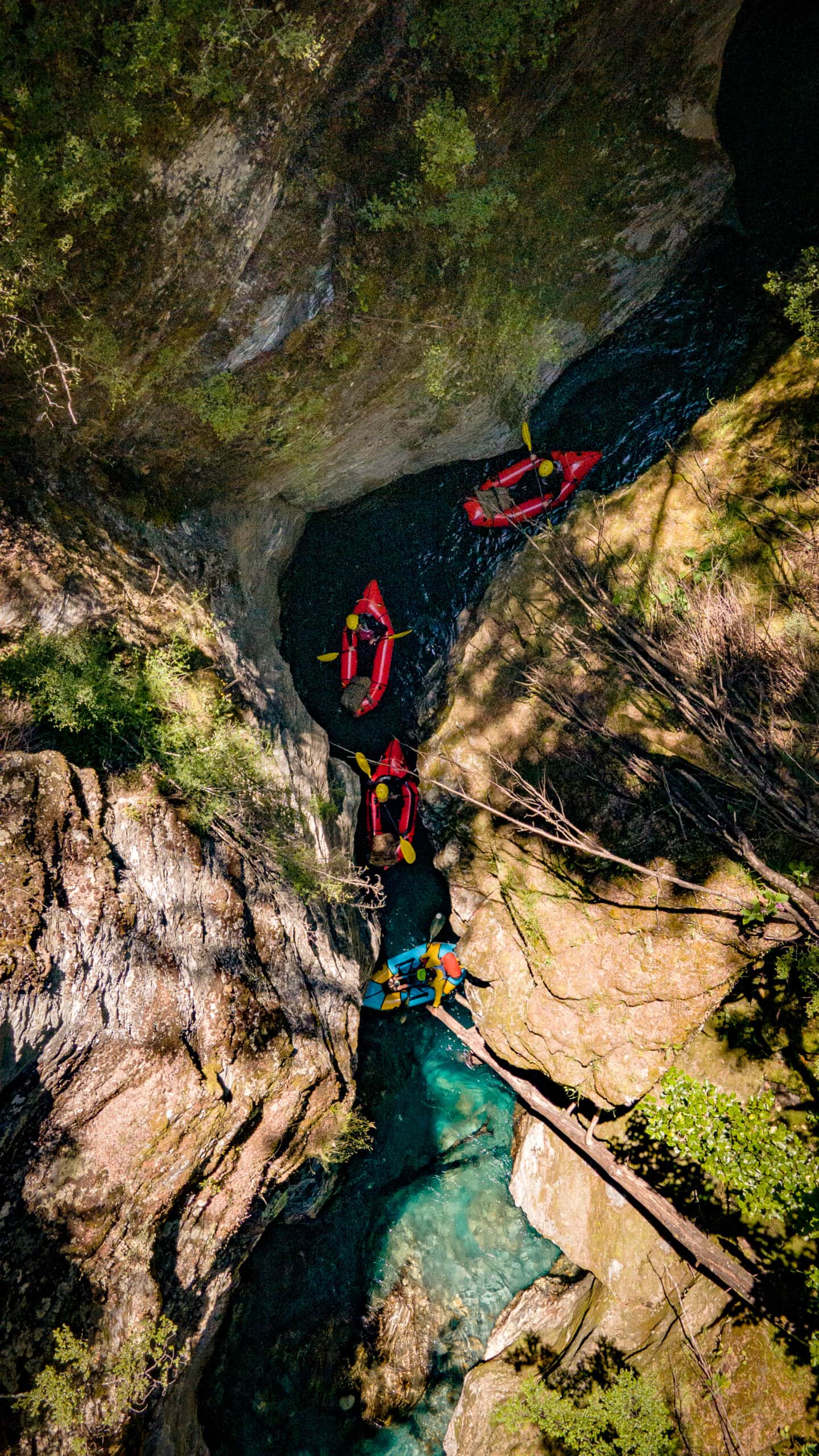 Exploring canyons by packraft